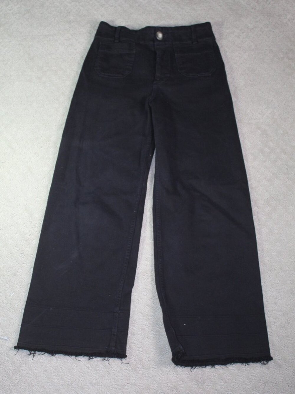 Maeve by Anthropologie The Colette Size 27 Black Raw Hem High Rise Jeans